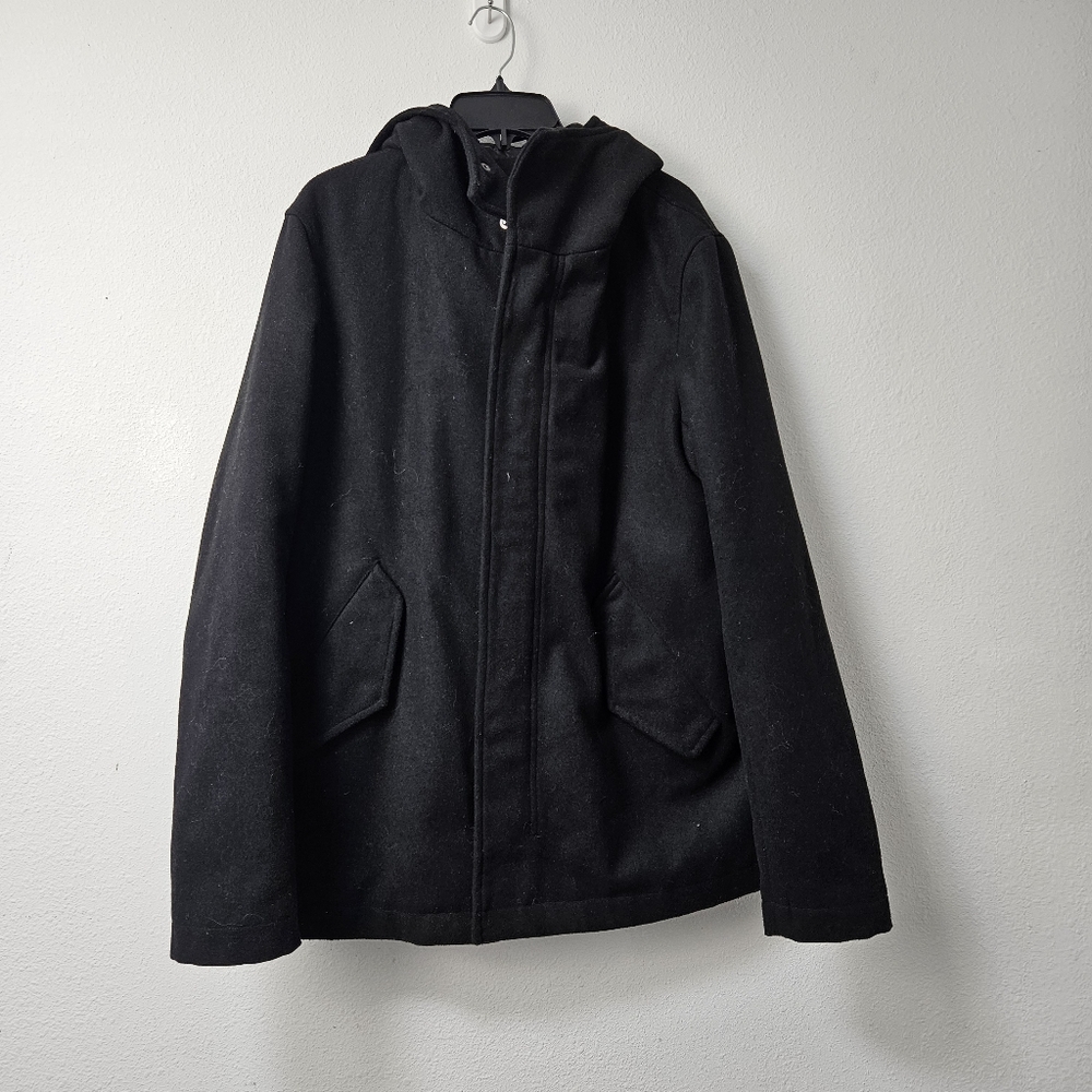EQUUS Black Full Zip Snap Closure Hoodie Coat Size Large